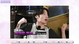 RUN BTS - BTS tries Flying Yoga! TXT's Yeonjun doing the RUSH HOUR dance challenge (2022)