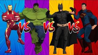 SUPERHERO COLOR DANCE CHALLENGE Ironman and Hulk vs Batman and Superman