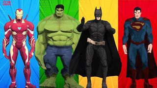 SUPERHERO COLOR DANCE CHALLENGE Ironman and Hulk vs Batman and Superman