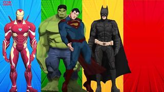 SUPERHERO COLOR DANCE CHALLENGE Ironman and Hulk vs Batman and Superman