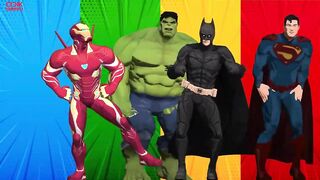 SUPERHERO COLOR DANCE CHALLENGE Ironman and Hulk vs Batman and Superman