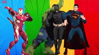 SUPERHERO COLOR DANCE CHALLENGE Ironman and Hulk vs Batman and Superman