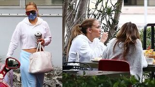 Jennifer Lopez has lunch with friends actors and models in Miami, before Ben Affleck