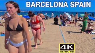 Barcelona Beach Walk - Spain Summer 2022 - Saint Miquel Beach