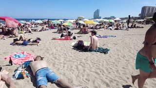 Barcelona Beach Walk - Spain Summer 2022 - Saint Miquel Beach