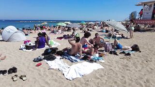 Barcelona Beach Walk - Spain Summer 2022 - Saint Miquel Beach