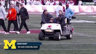 Michigan Coach Mike Hart Collapses on Sideline During Game vs Indiana | 2022 College Football