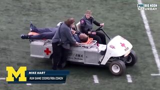 Michigan Coach Mike Hart Collapses on Sideline During Game vs Indiana | 2022 College Football