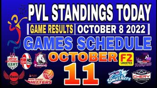 PVL STANDINGS TODAY as of OCTOBER 8, 2022 | GAME RESULTS | GAMES SCHEDULE OCTOBER 11, 2022