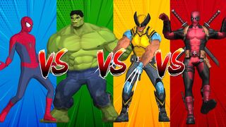 SUPERHEROES COLOR DANCE CHALLENGE | Spiderman vs Hulk vs Wolverine vs Deadpool