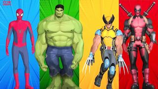 SUPERHEROES COLOR DANCE CHALLENGE | Spiderman vs Hulk vs Wolverine vs Deadpool