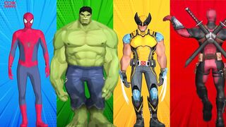 SUPERHEROES COLOR DANCE CHALLENGE | Spiderman vs Hulk vs Wolverine vs Deadpool