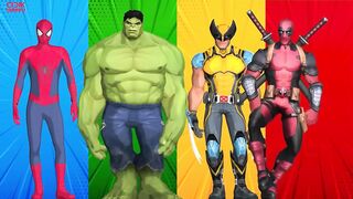 SUPERHEROES COLOR DANCE CHALLENGE | Spiderman vs Hulk vs Wolverine vs Deadpool