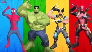 SUPERHEROES COLOR DANCE CHALLENGE | Spiderman vs Hulk vs Wolverine vs Deadpool