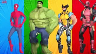 SUPERHEROES COLOR DANCE CHALLENGE | Spiderman vs Hulk vs Wolverine vs Deadpool