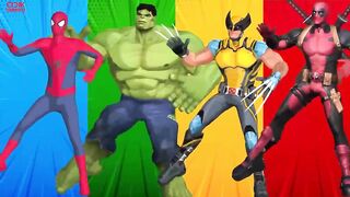 SUPERHEROES COLOR DANCE CHALLENGE | Spiderman vs Hulk vs Wolverine vs Deadpool