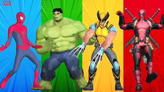 SUPERHEROES COLOR DANCE CHALLENGE | Spiderman vs Hulk vs Wolverine vs Deadpool