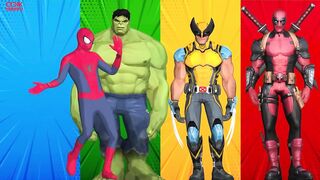 SUPERHEROES COLOR DANCE CHALLENGE | Spiderman vs Hulk vs Wolverine vs Deadpool