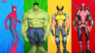 SUPERHEROES COLOR DANCE CHALLENGE | Spiderman vs Hulk vs Wolverine vs Deadpool