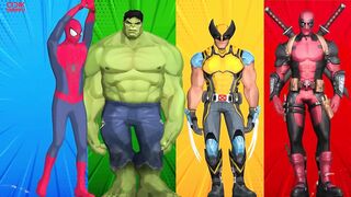 SUPERHEROES COLOR DANCE CHALLENGE | Spiderman vs Hulk vs Wolverine vs Deadpool