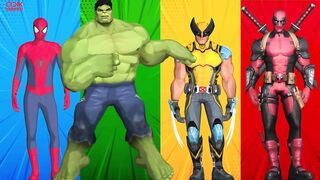 SUPERHEROES COLOR DANCE CHALLENGE | Spiderman vs Hulk vs Wolverine vs Deadpool