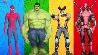 SUPERHEROES COLOR DANCE CHALLENGE | Spiderman vs Hulk vs Wolverine vs Deadpool