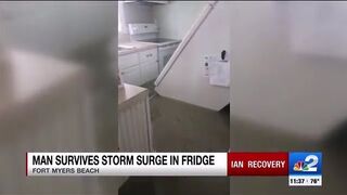 Fort Myers Beach man survives Hurricane Ian by hiding in refrigerator