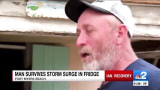 Fort Myers Beach man survives Hurricane Ian by hiding in refrigerator