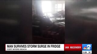 Fort Myers Beach man survives Hurricane Ian by hiding in refrigerator