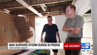 Fort Myers Beach man survives Hurricane Ian by hiding in refrigerator