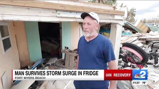 Fort Myers Beach man survives Hurricane Ian by hiding in refrigerator