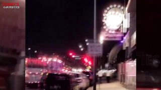 Bikini Clad Woman Get Off SJ Fire Truck straight into a Strip Club