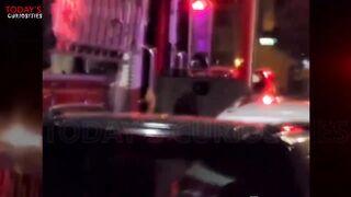 Bikini Clad Woman Get Off SJ Fire Truck straight into a Strip Club