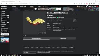 Como Ganhar o item [Black Adam Hawkman Wings] Roblox Evento Black Adam