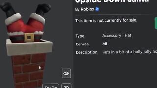 FREE ACCESSORY! HOW TO GET Upside Down Santa! (NEW ROBLOX PROMO CODE ITEM)