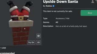 FREE ACCESSORY! HOW TO GET Upside Down Santa! (NEW ROBLOX PROMO CODE ITEM)