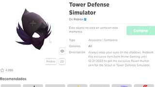 [GRATIS] COMO CONSEGUIR PROMOCODE RAVEN HUNTER HOOD - ROBLOX PRIME GAMING