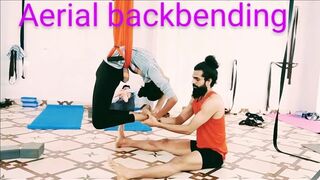 Backbending sequence for beginners #Backbending with aerial #backbending_exercise #shorts #yoga