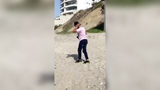 Cami Valencia, Beautiful Girl Slicing on the Beach!! ????????????