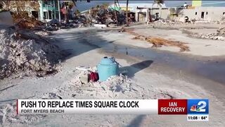 Iconic Times Square clock on Fort Myers Beach destroyed by Hurricane Ian