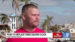 Iconic Times Square clock on Fort Myers Beach destroyed by Hurricane Ian