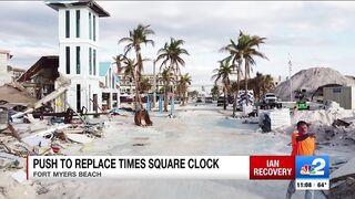 Iconic Times Square clock on Fort Myers Beach destroyed by Hurricane Ian