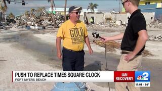 Iconic Times Square clock on Fort Myers Beach destroyed by Hurricane Ian