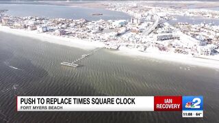 Iconic Times Square clock on Fort Myers Beach destroyed by Hurricane Ian