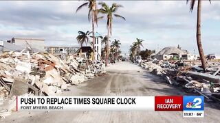 Iconic Times Square clock on Fort Myers Beach destroyed by Hurricane Ian