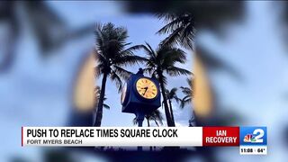 Iconic Times Square clock on Fort Myers Beach destroyed by Hurricane Ian