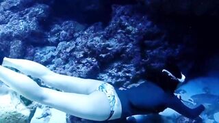 Deep Underwater Girl Swimming | Bikini Girls Swimming In Underwater 107 | Underwater Official 10M