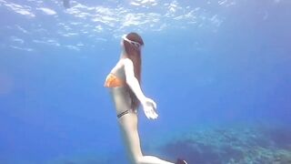 Deep Underwater Girl Swimming | Bikini Girls Swimming In Underwater 107 | Underwater Official 10M