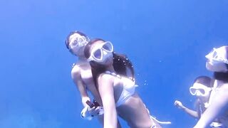 Deep Underwater Girl Swimming | Bikini Girls Swimming In Underwater 107 | Underwater Official 10M