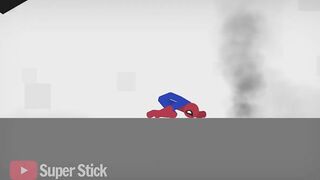 Real Spiderman vs Stickman Stickman Dismounting Funny Moments #10